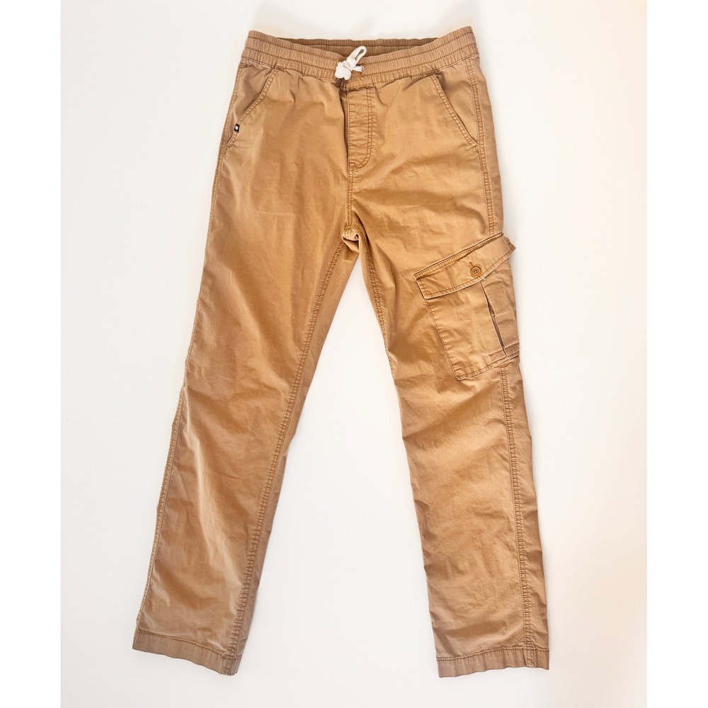 Lucky Brand Kids Boys Tan Cargo Jogger Pants Elastic Waist‎ Khaki Chino Size XL